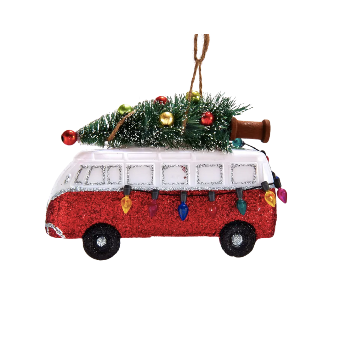 Van W/Tree & Light Bulbs Ornament