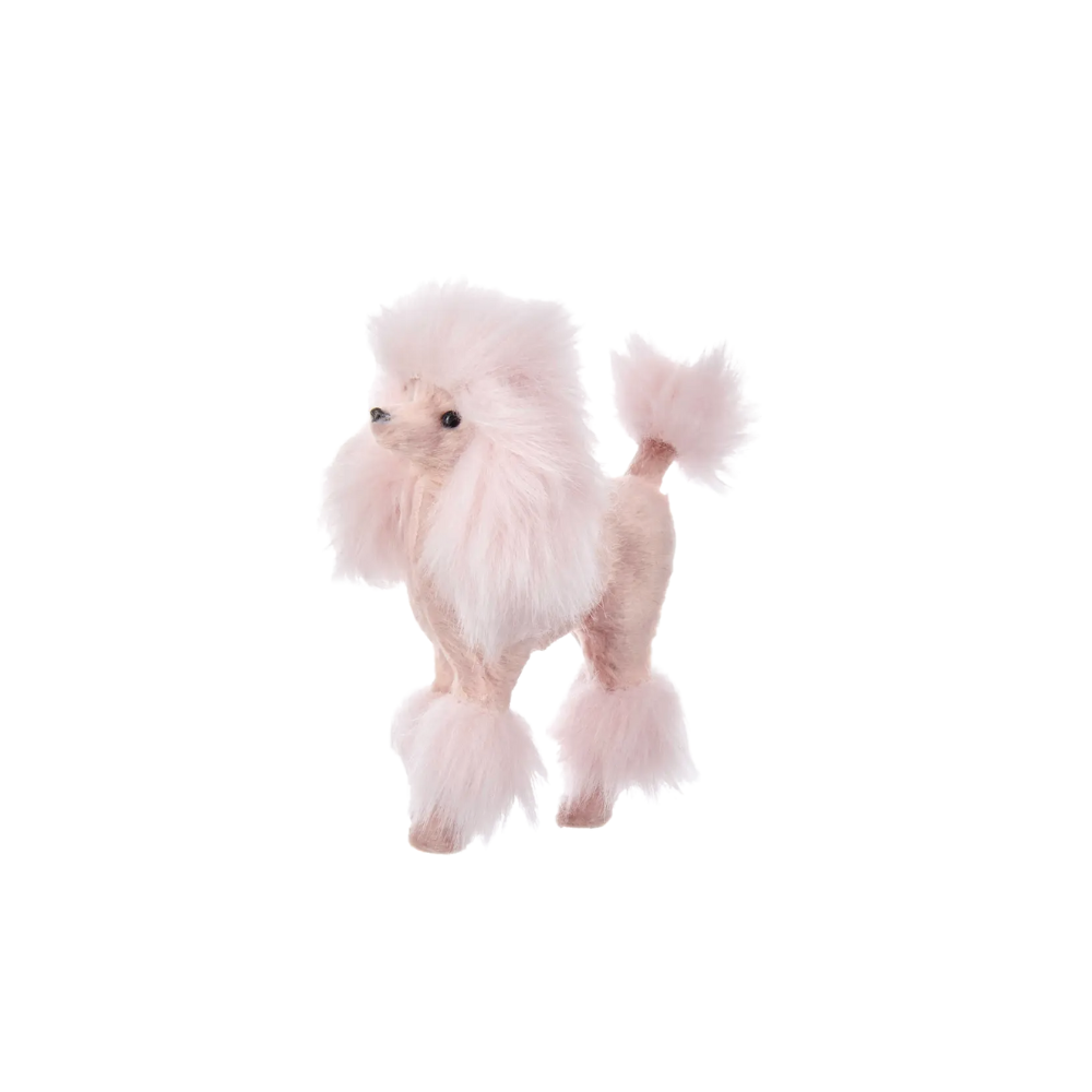 Furry Pink Poodle Ornament