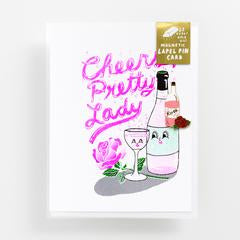 Cheers Pretty Lady Lapel Pin Card