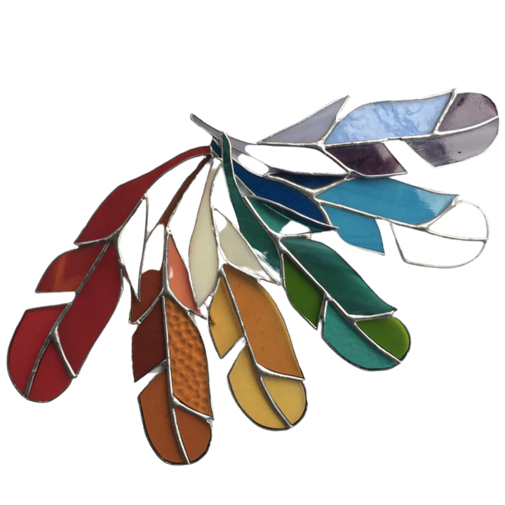 Large Stained Glass Feather