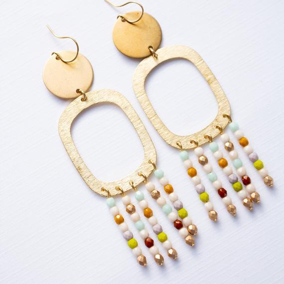 Long Beaded Statement Earrings