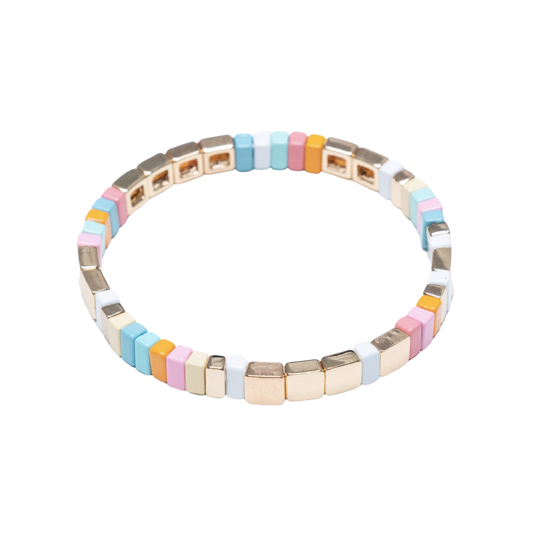 Golden Pastel Tile Bracelet