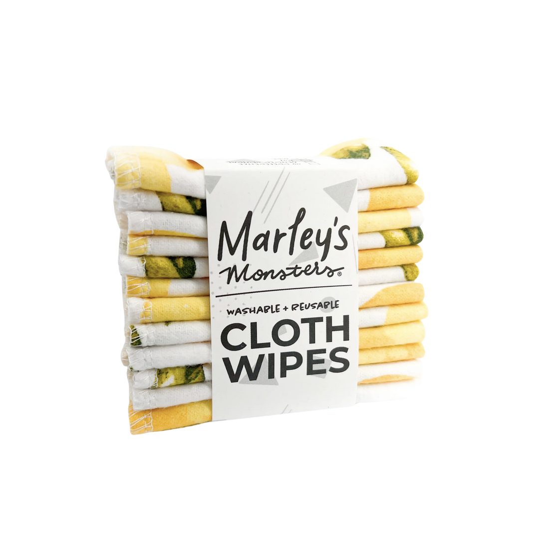 Reusable Cloth Wipes - Vintage Lemons
