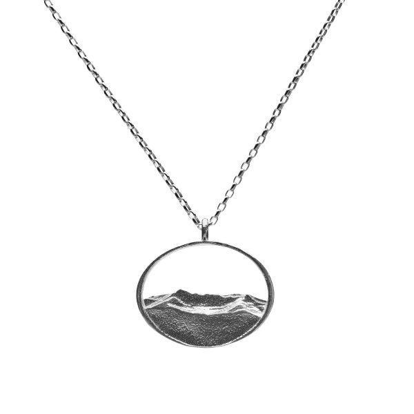 Mount Mansfield Silhouette Necklace - Silver - Small