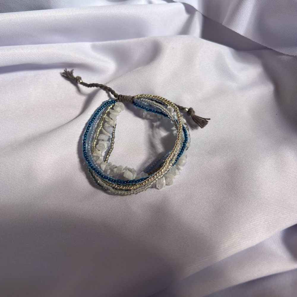 7 String Blue Agate Bracelet