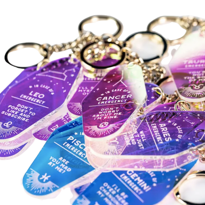 Zodiac Holographic Keychain
