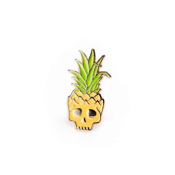 Pineapple Skull Enamel Pin