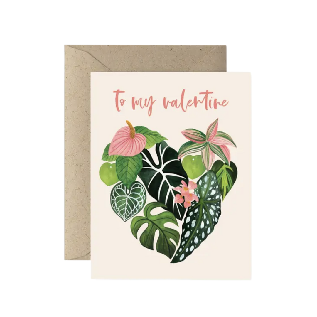 To My Valentine Plant Heart Love Card & Valentine's Day Card