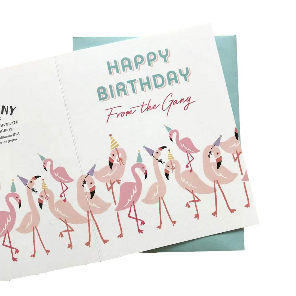 Flamingo Gang Birthday Card