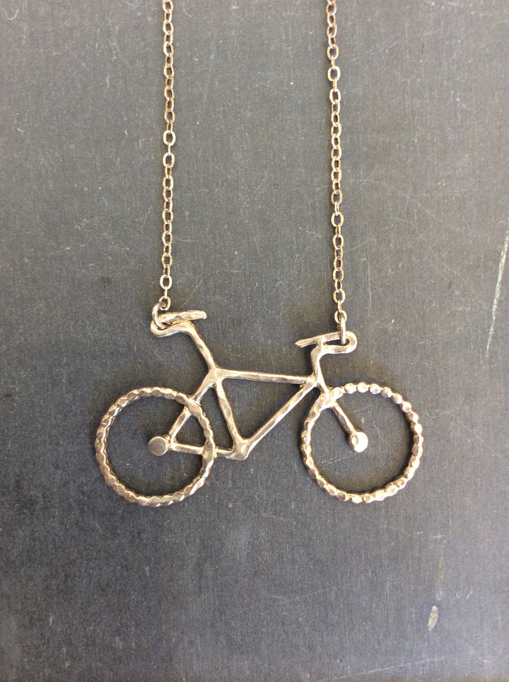 Sterling Silver Bicycle Necklace