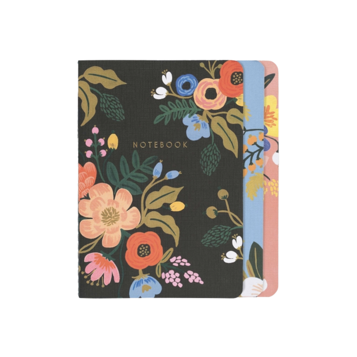 Lively Floral Stitched Notebook Set