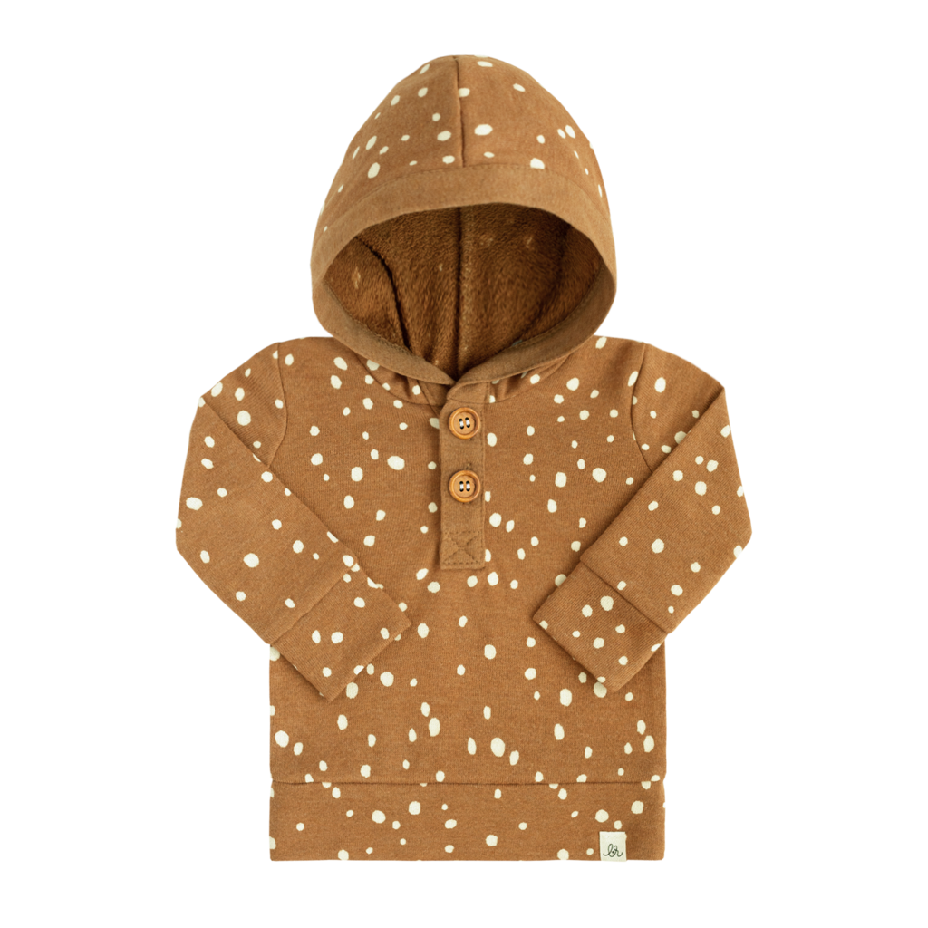 Rust Dot and Rust Button Hoodie