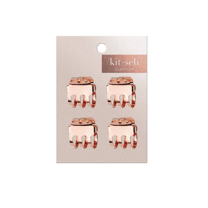 Square Rose Gold Mini Claw Clips - Set of 4