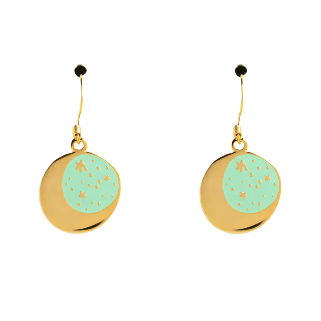 Aqua Moon Earrings