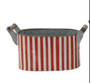 Metal Bucket with Wood Handle