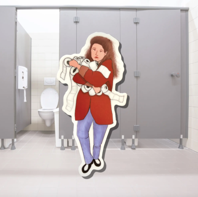 Elaine Toilet Paper Social Distancing Sticker