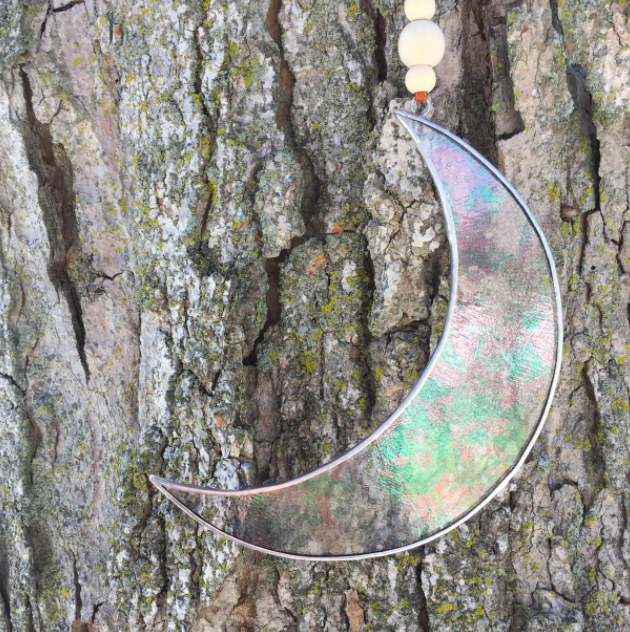 Crescent Moon Stained Glass Sun Catcher