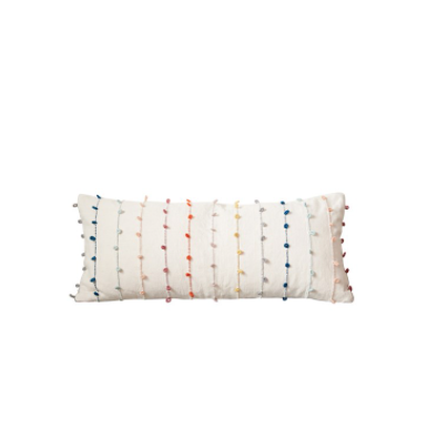 Cotton Pillow w/ Multi Color Embroidery Loop