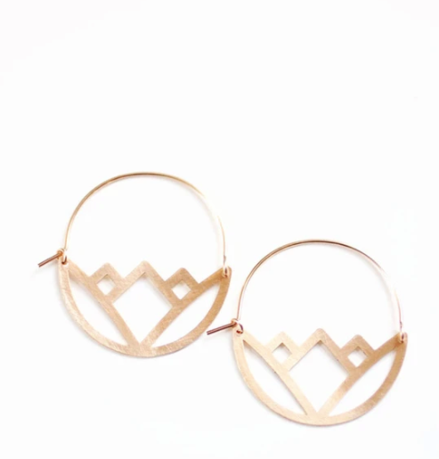Geometric Lotus Hoop Earrings
