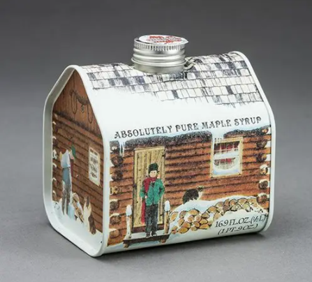 Pure Vermont Maple Syrup Cabin Tin