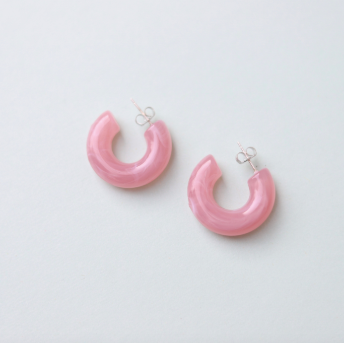 Tula Hoop Earrings in Pink