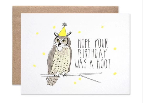 Belated Birthday Owl Card