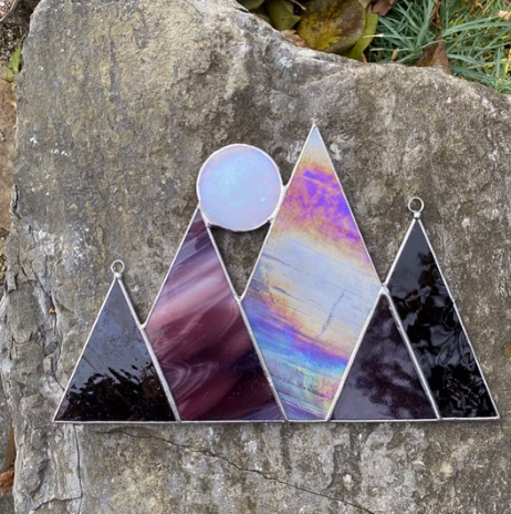 Stained Glass Mountains Suncatcher Pattern