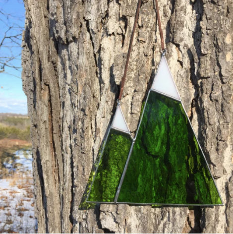 Snow-topped Mountains Stained Glass