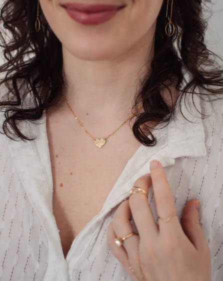 Camel's Hump Heart Necklace - Gold Filled
