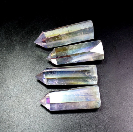Rainbow Aura Clear Quartz Crystal Point - 1.9" to 2.2"