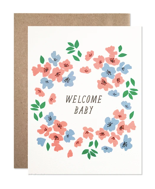 Welcome Baby Wreath Card