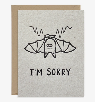 I'm Sorry Bat - Card