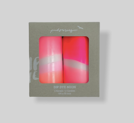 Dip Dye Neon Candle - Flamingo Feathers