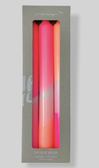 Dip Dye Neon Candle - Flamingo Dreams