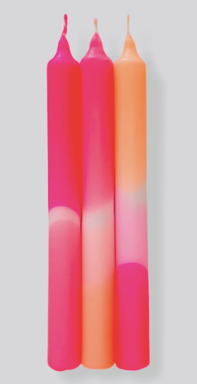Dip Dye Neon Candle - Flamingo Dreams