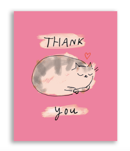 Thank You Cat Card- Sweet Kitty