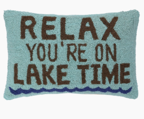 Relax Lake Time Hook Pillow