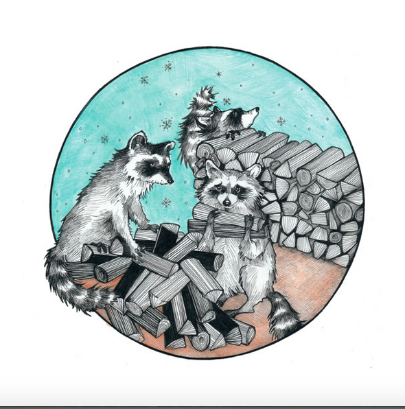 Stack Pack Raccoons 8x10 Print