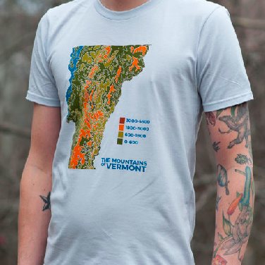 Vermont State Topographical Map Tee - Unisex