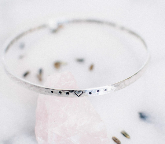 May my Heart be Kind Sterling Silver Bangle