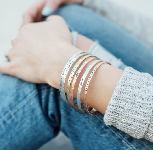 May my Heart be Kind Sterling Silver Bangle
