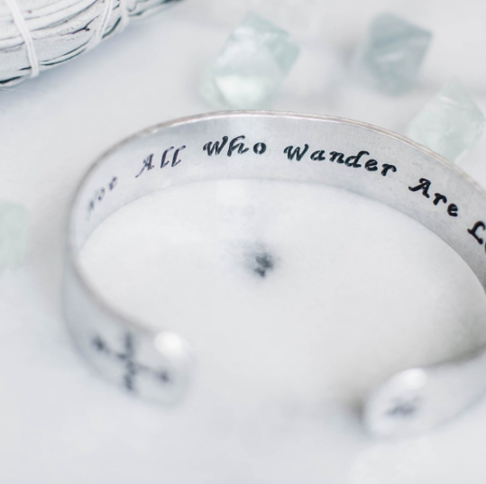 Not All Who Wander Are Lost // Aluminum Cuff Bracelet-WATERBURY