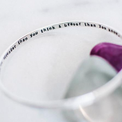 You're Stronger Than You Think... // Sterling Silver Bangle Bracelet
