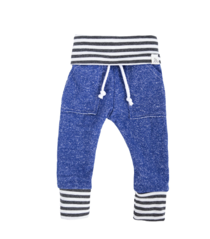 Cobalt Blue and Grey Stripe Baby Sweatpants