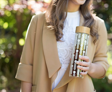 Blair Floral Patterned Glass Infuser Travel Mug