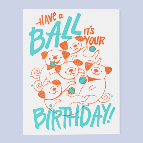 Dog Pile Birthday Card