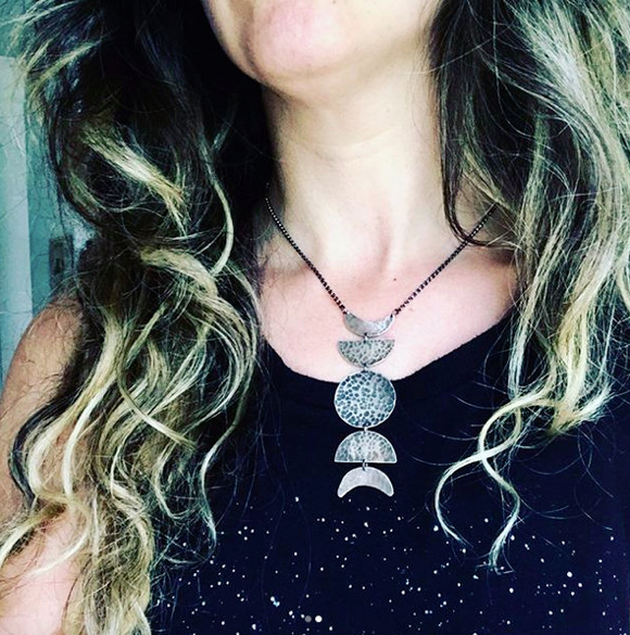 Vertical Moon Necklace - Large