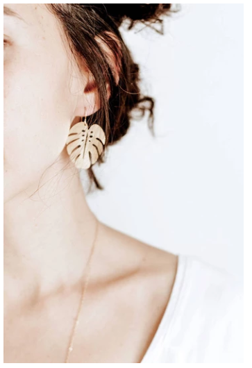 Monstera Leaf Earrings