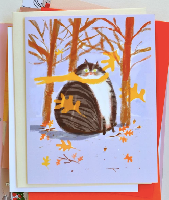 Fall Thinking of You Cat Card