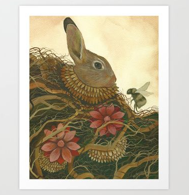 Rabbit and the Bee - Art Print